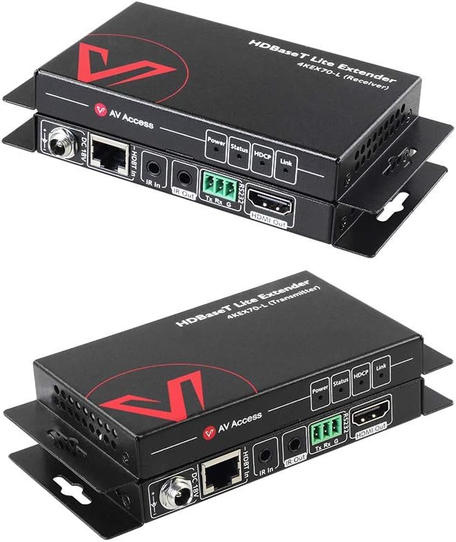 HDBaseT HDMI Extender Over Single Cat5e/6a/Cat7 Ethernet, 4K@60Hz 130ft, PoE IR RS232 HDCP2.2, HDR, CEC, EDID Q358