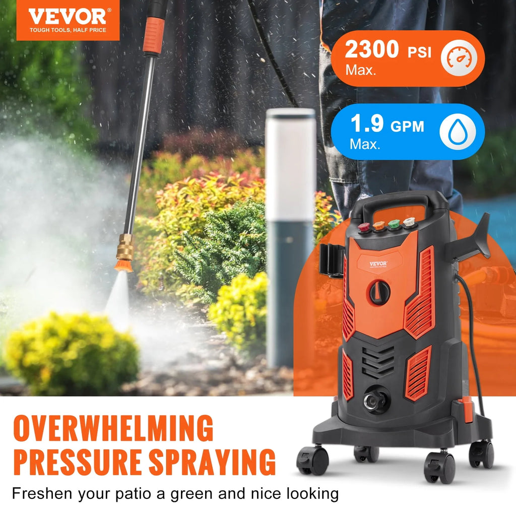 Electric Pressure Washer 2300 PSI 1.9 GPM Cold Water Wheeled Y655303