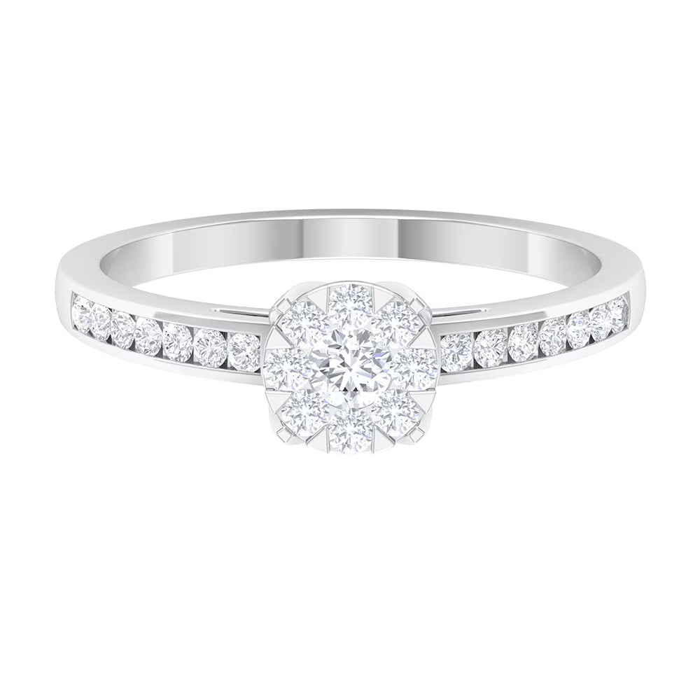 14K White Gold Diamond Engagement Ring U267