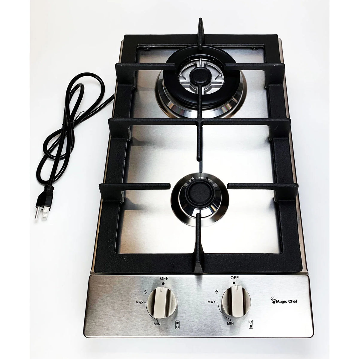 12-in. Built-in Gas Cooktop in Stainless Steel with 2 Sealed Burners H8432