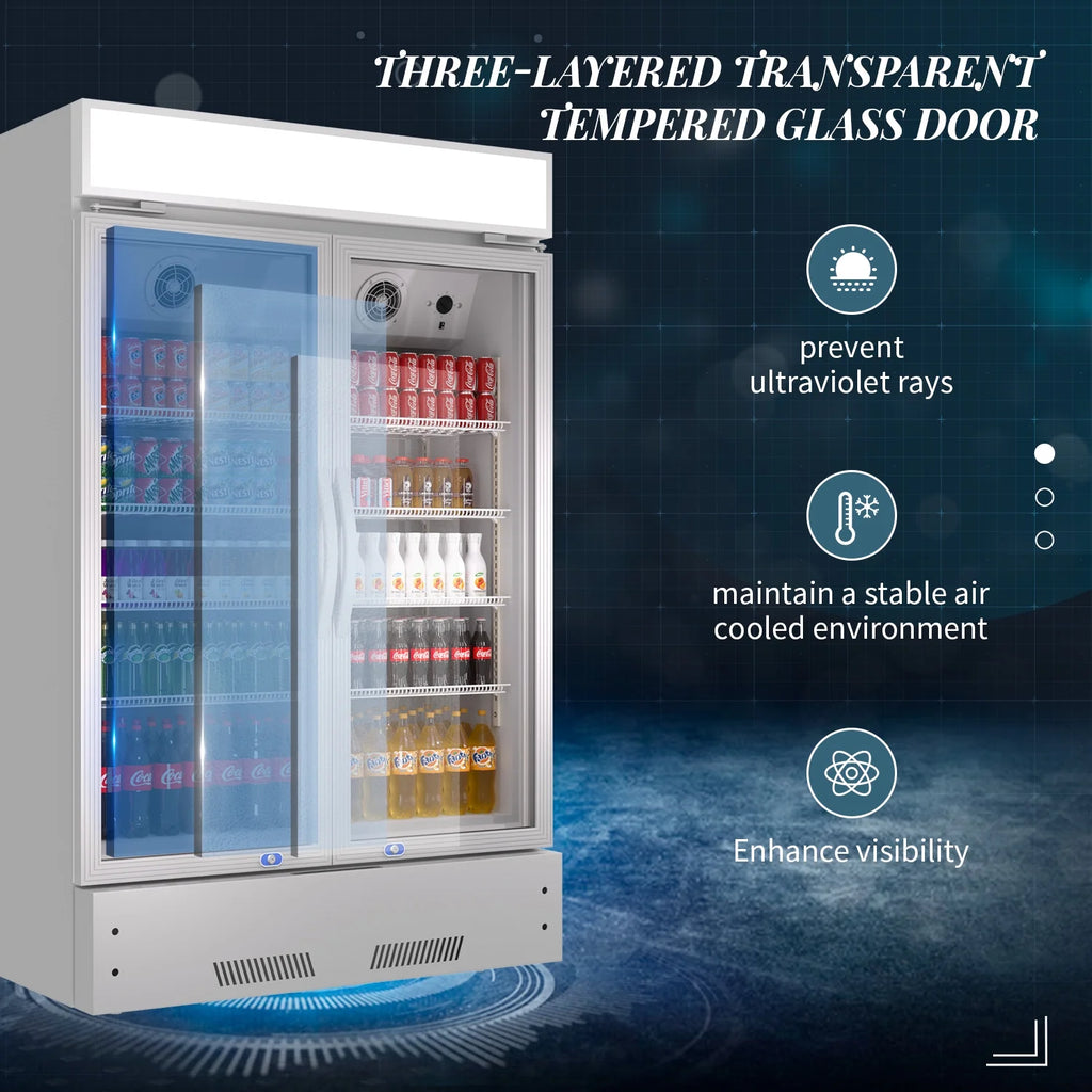 38'' Commercial Beverage Display Refrigerator with 2 Glass Doors Y2812