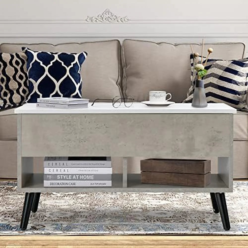 Lift Top Coffee Table with Hidden Compartment and 2 Open Shelves P617146