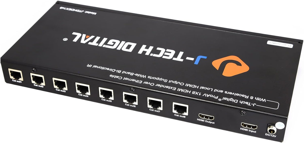 1X8 HDMI Extender Amplifier Splitter Over Ethernet Cable with Bi-Direction IR and EDID Functions Q132