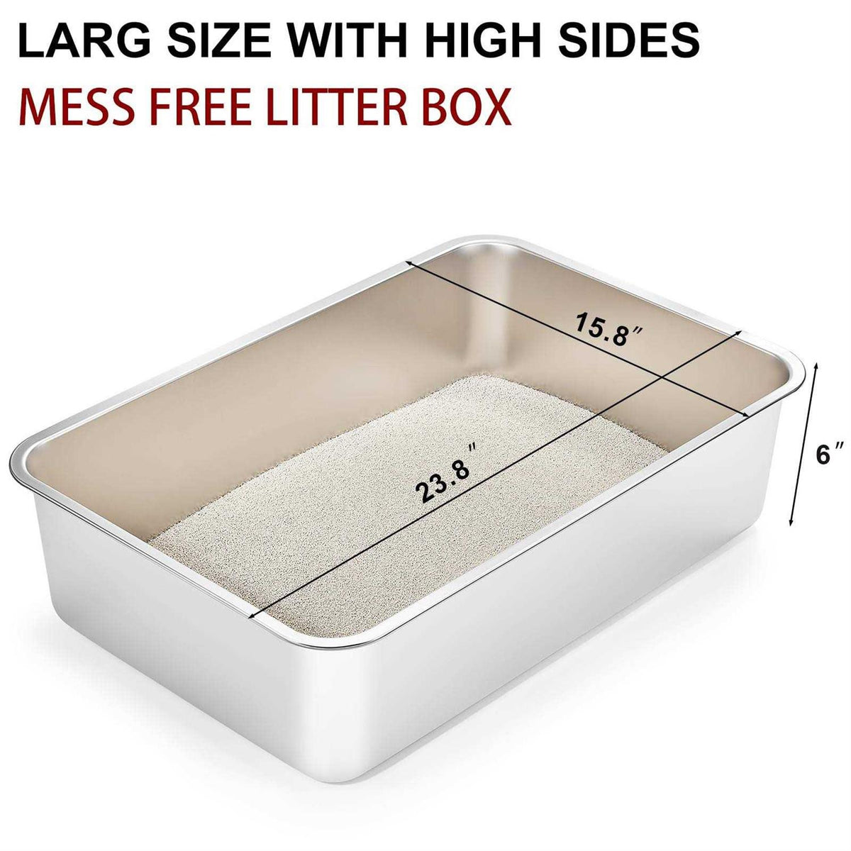 Stainless Steel Cat and Rabbit Litter Box X989006