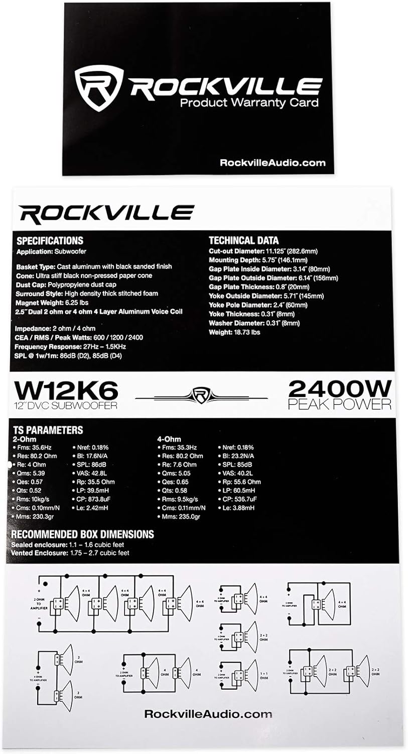 12 4800w Car Audio Subwoofers and Mono Amplifier F41715
