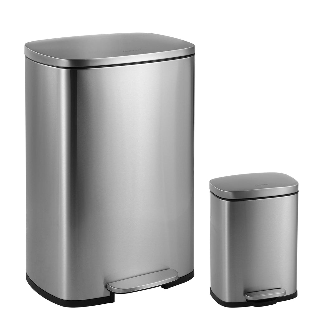 13-Gallon Stainless Steel Trash Can with Soft-Close Lid I160360