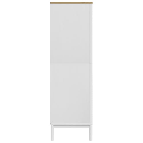 Brown Solid Wood Pine Wardrobe Closet with 1 Large Compartment and Doors E64225