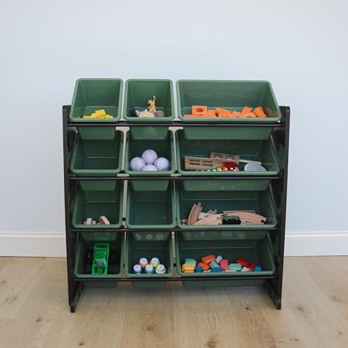 Grey/White 12 Plastic Bin Toy Storage Organizer Q8337