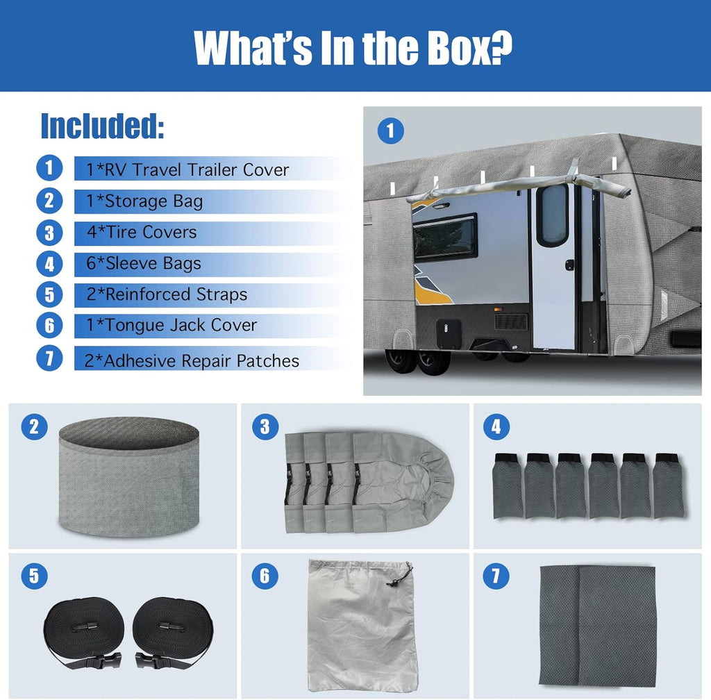 6 Layers Windproof UV Resistant RV Cover 27'1''-30' D854913