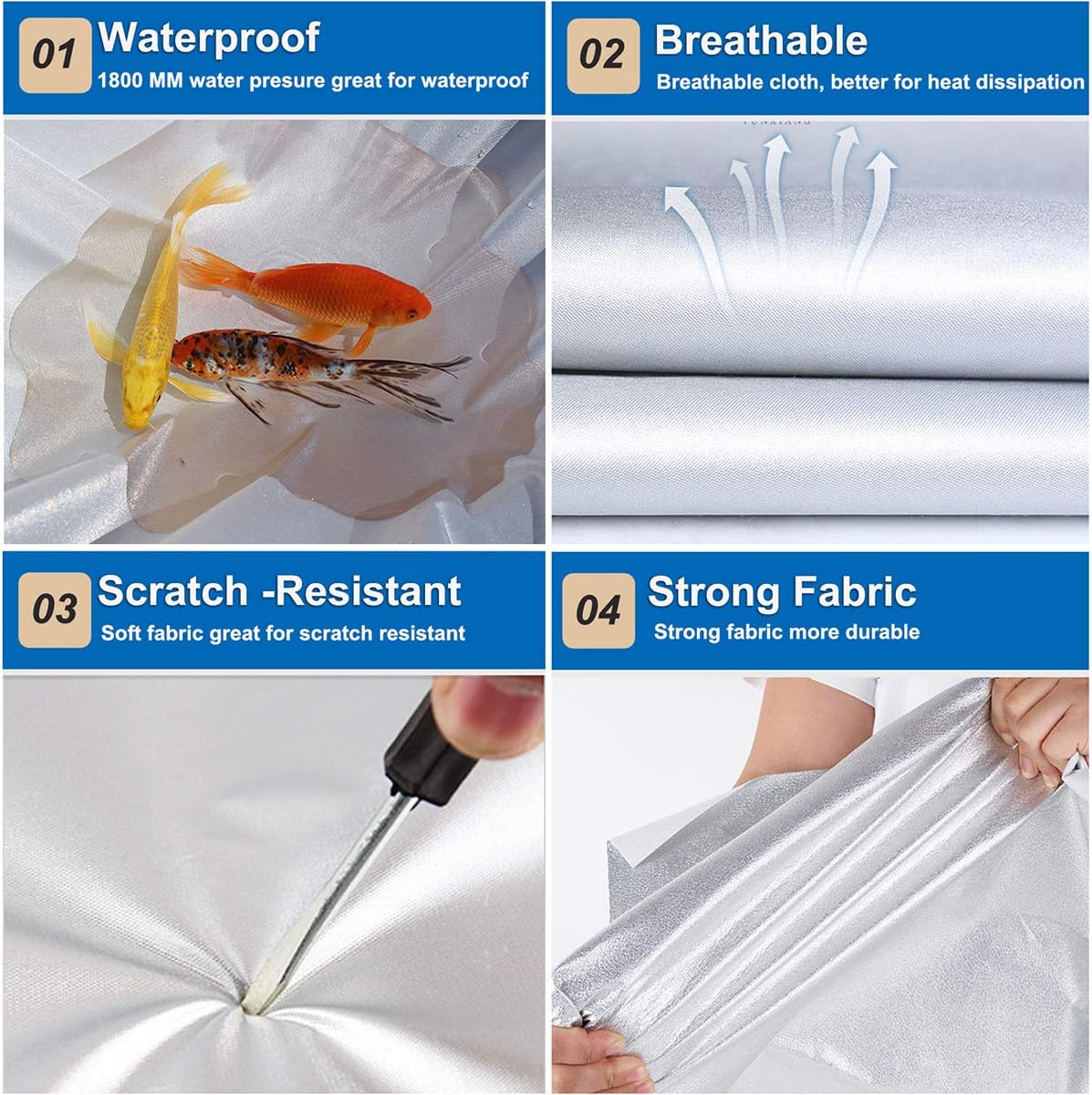Waterproof All Weather SUV Car Cover with Zipper Door T8028