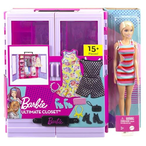 Fashionistas Ultimate Closet with Clothes (3 Outfits) & Fashion Accessories Including 6 Hangers F86926