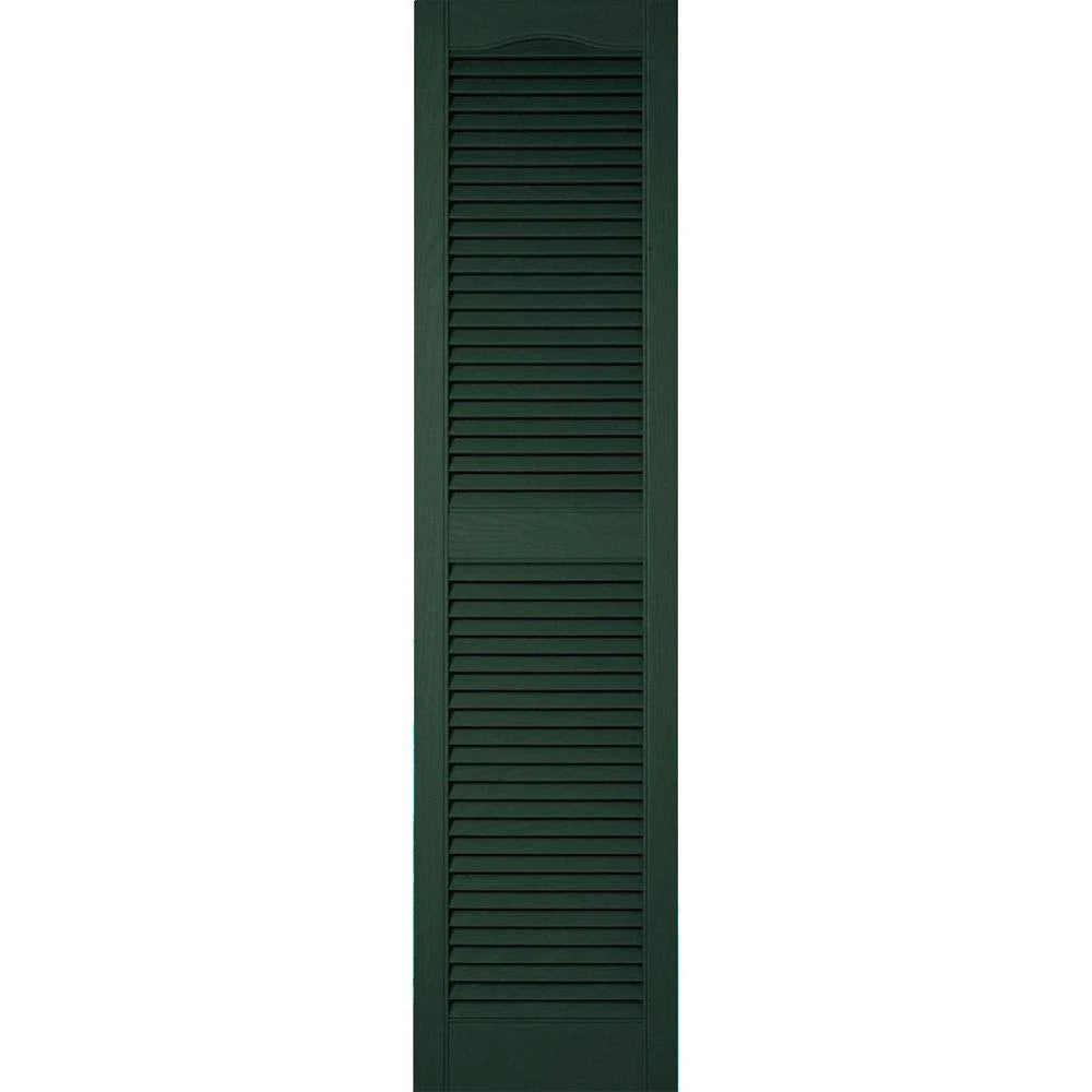 Vinyl Cathedral Top Open Louver Shutters X19042