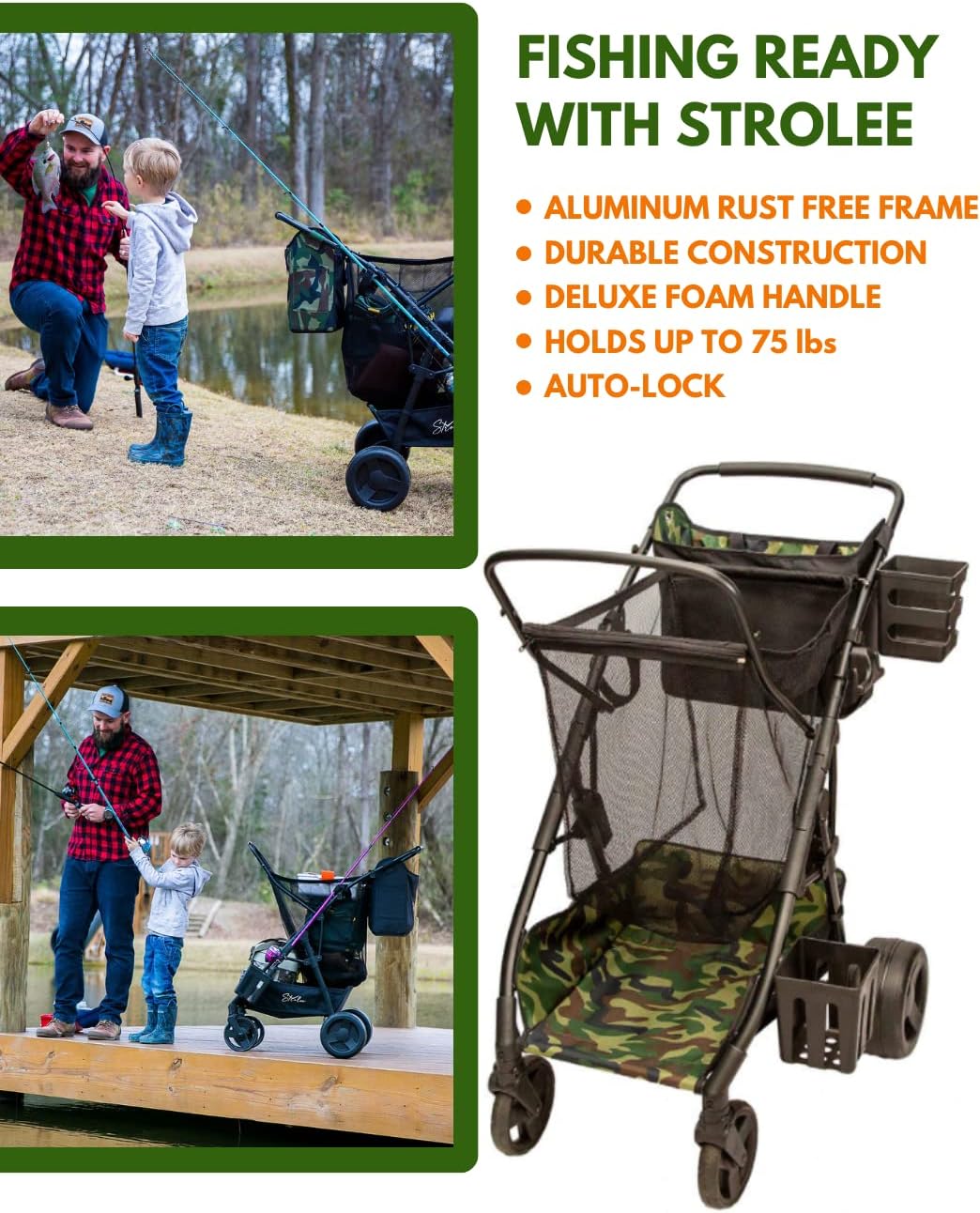 Compact Collapsible Fishing Cart with Oversized Wheels R9599