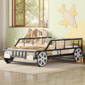 Black Race Car Bed with Rails and Wheels Y63690