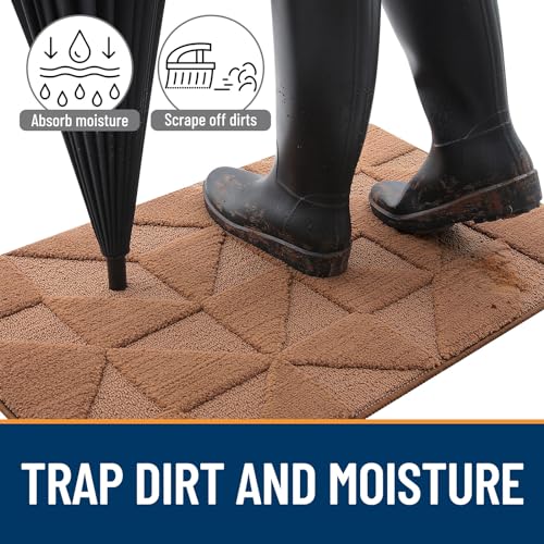 Non-Slip Absorbent Washable Door Mat (59x36 inches, Black) Y49739