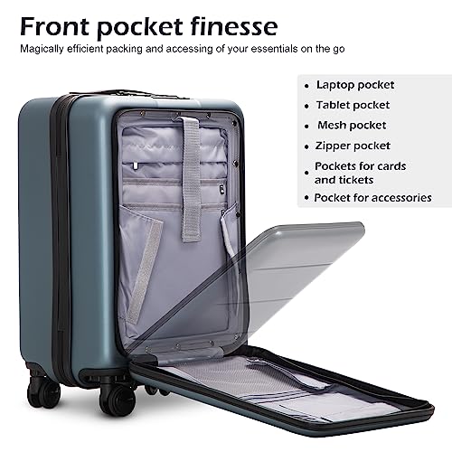 Night Navy 20in ABS+PC Carry On Spinner Suitcase C121