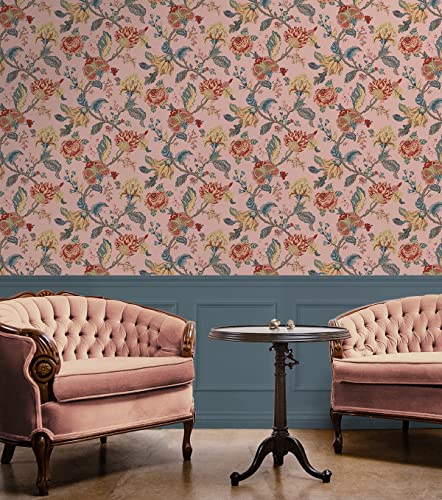 Victorian Jade Floral Peel and Stick Wallpaper U95871