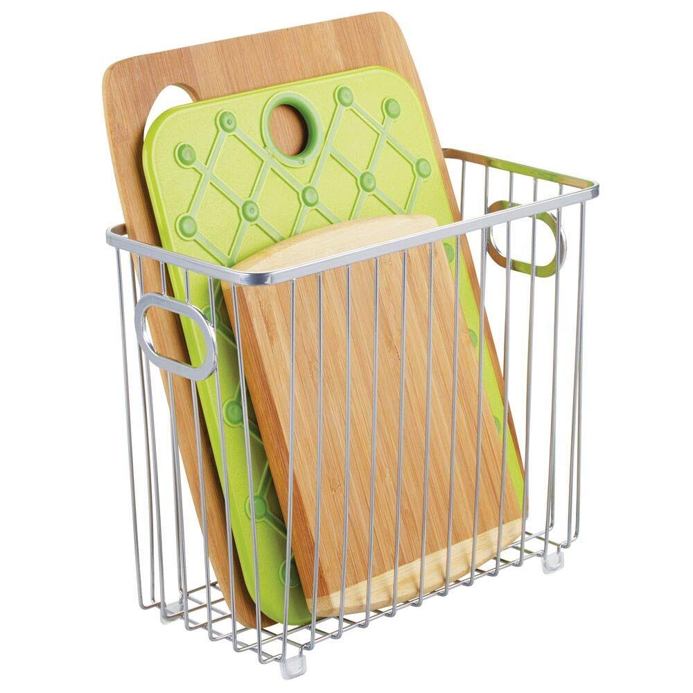 Metal Wire Grid Kitchen Pantry Storage Basket Bin X9313