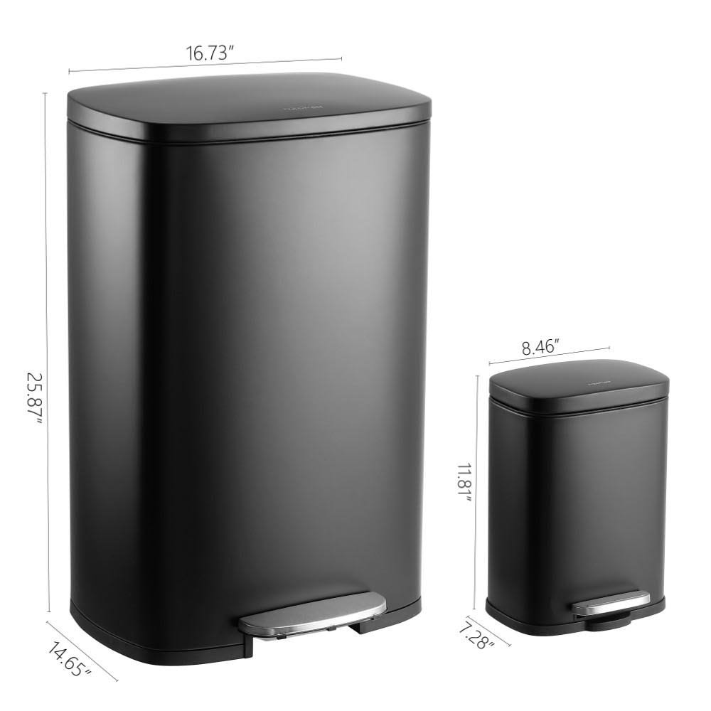 13-Gallon Stainless Steel Trash Can with Soft-Close Lid I160360