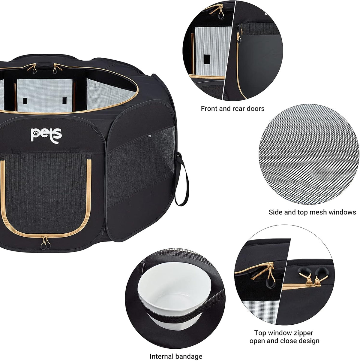 Portable Foldable Pet Playpen with Carrying Bag A13546