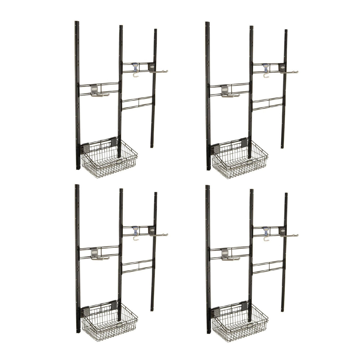 Outdoor Storage Shed Organizer Kit with Hooks and Basket 4 Pack I682539