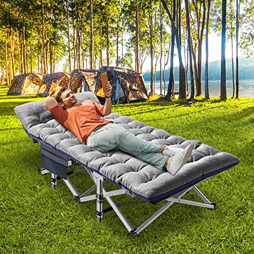 Oversized Folding Camping Cot with Mat & Carrying Bag R118