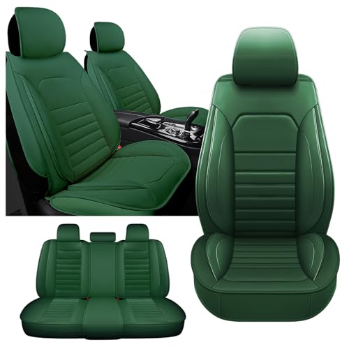 5 Seats Beige Faux Leather Seat Covers E593