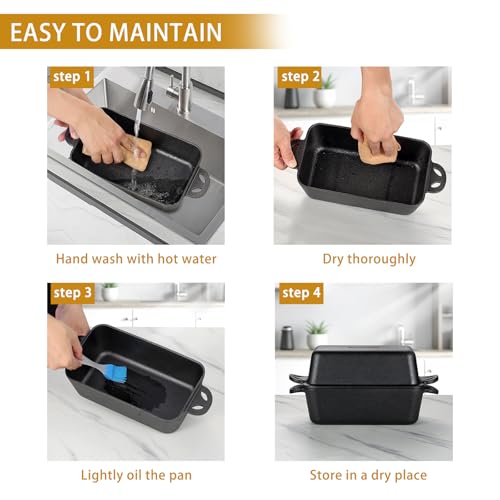 Cast Iron 9x5 Inch Loaf Pan with Lid 2 Piece Set G7321