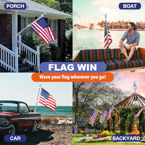 6FT Stainless Steel Flagpole Kit with Holder Bracket Z7593