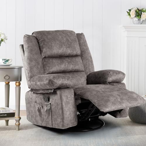 Recliner Chair with Heated 360 Degree Swivel Single Sofa Seat Foam Filling S716735