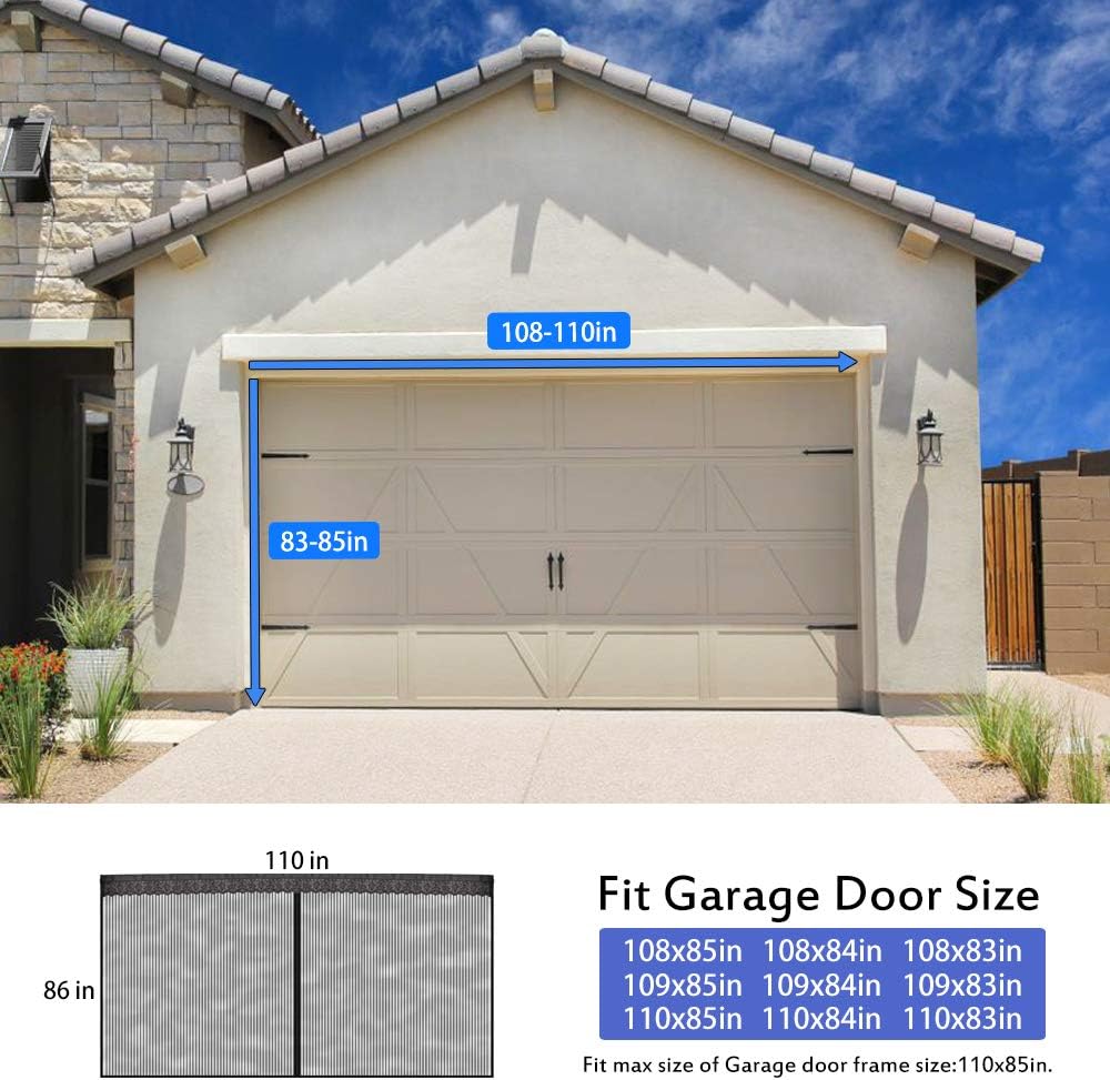 2 Car 16 x 7 Ft Retractable Magnetic Garage Door Screen M794
