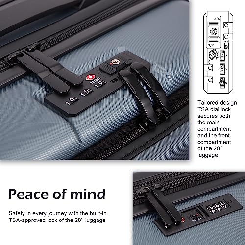 Night Navy 20in ABS+PC Carry On Spinner Suitcase C121
