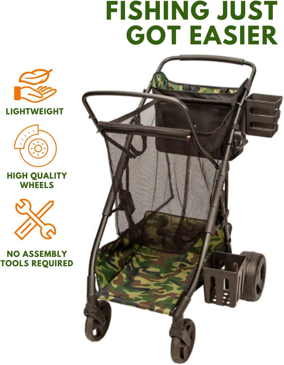 Compact Collapsible Fishing Cart with Oversized Wheels R9599