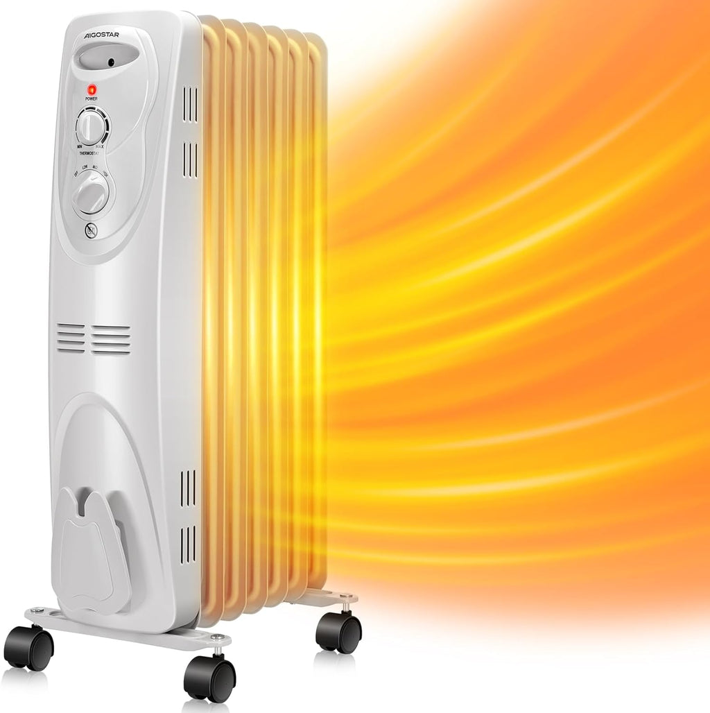 1500W Oil Filled Radiator Heater with 3 Heat Settings O474