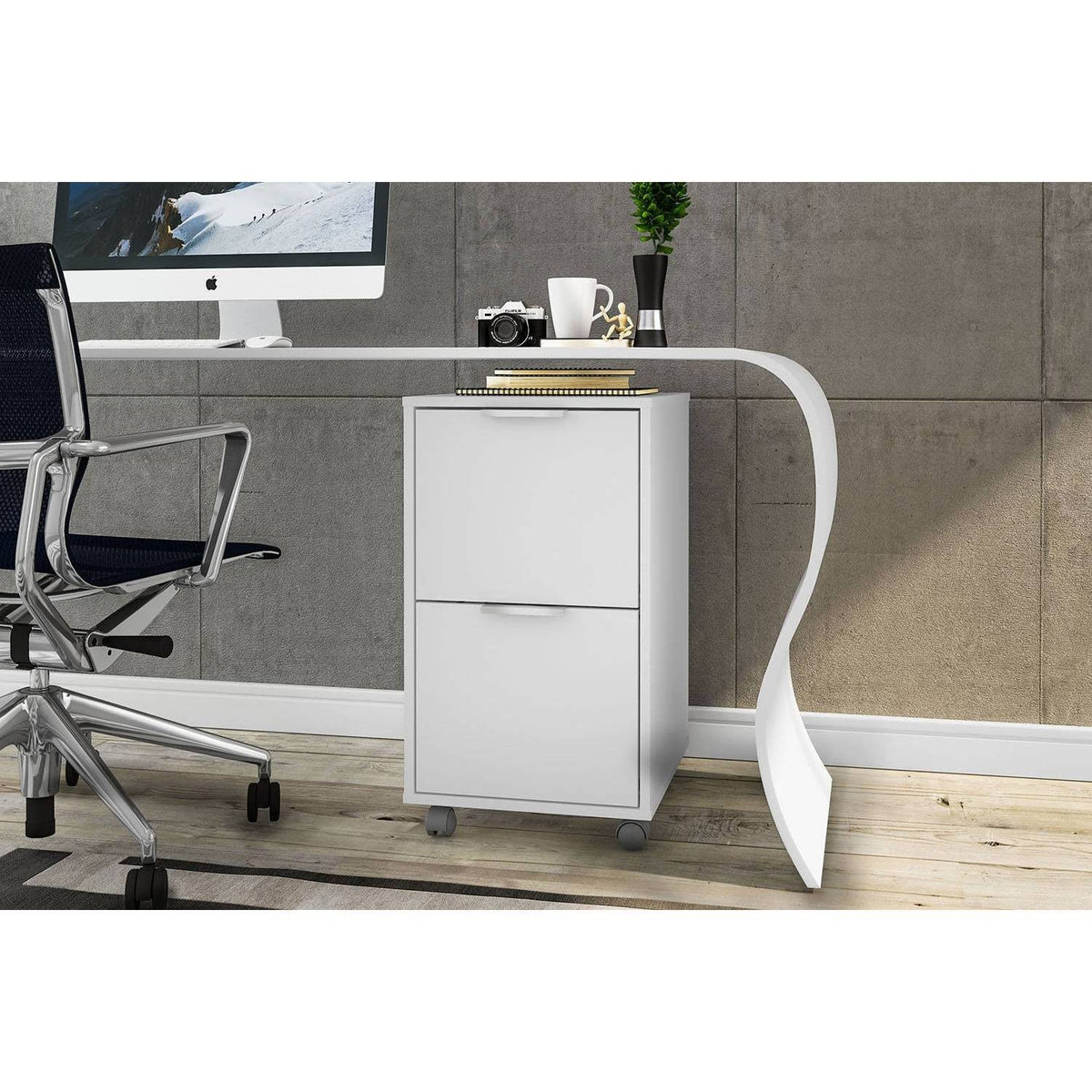 White 2 Drawer File Cabinet J317