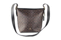 Brown Black Leather Duffle Shoulder Crossbody Bag P88487