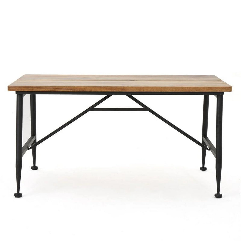 Brown Black Acacia Wood and Iron Coffee Table D756