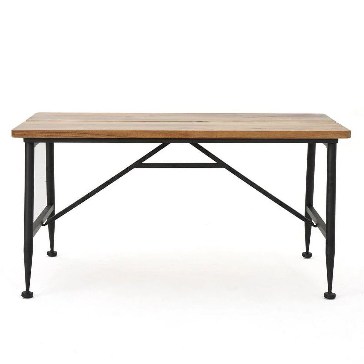 Brown Black Acacia Wood and Iron Coffee Table D756