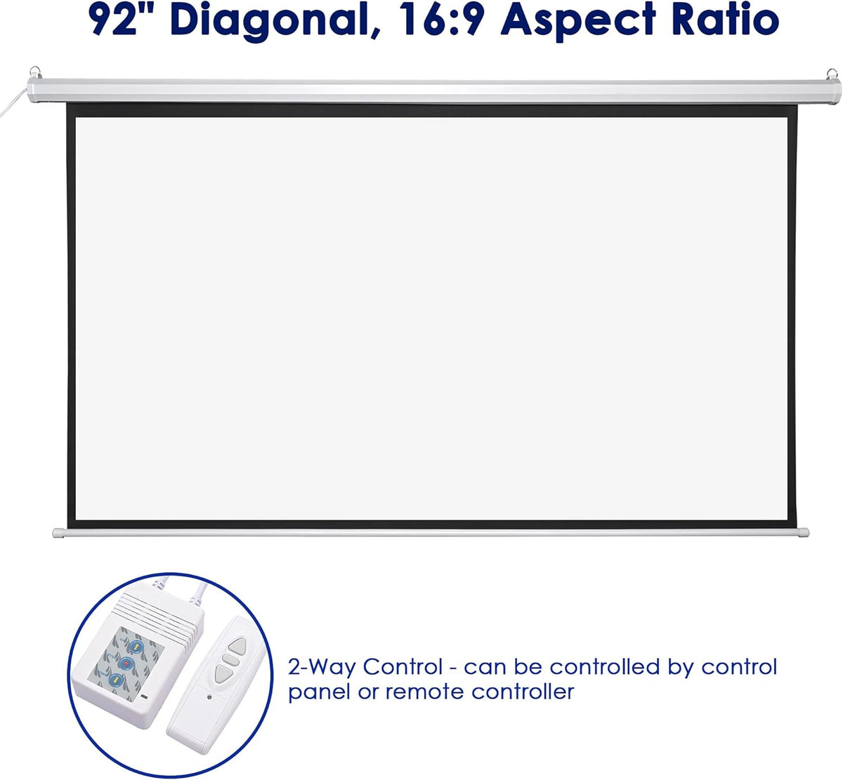 White 92 Diagonal 16:9 Projector Screen K4113