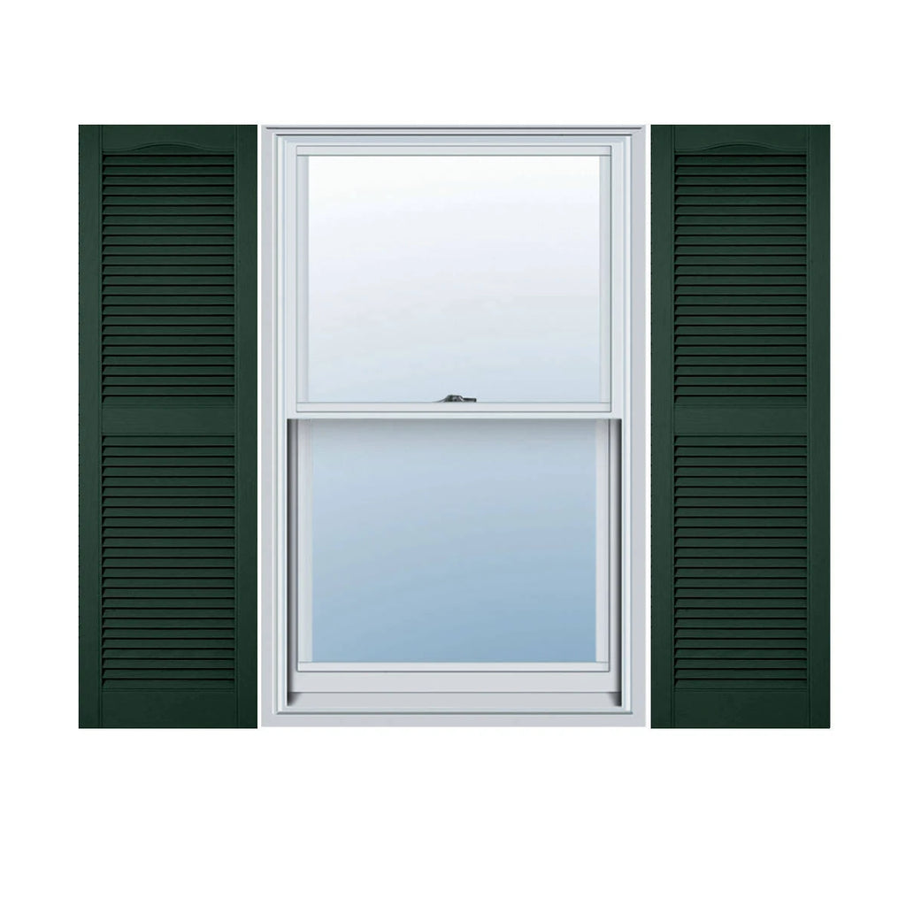Vinyl Cathedral Top Open Louver Shutters X19042