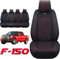 Waterproof Leather Car Seat Covers Full Set Black and Blue E33425