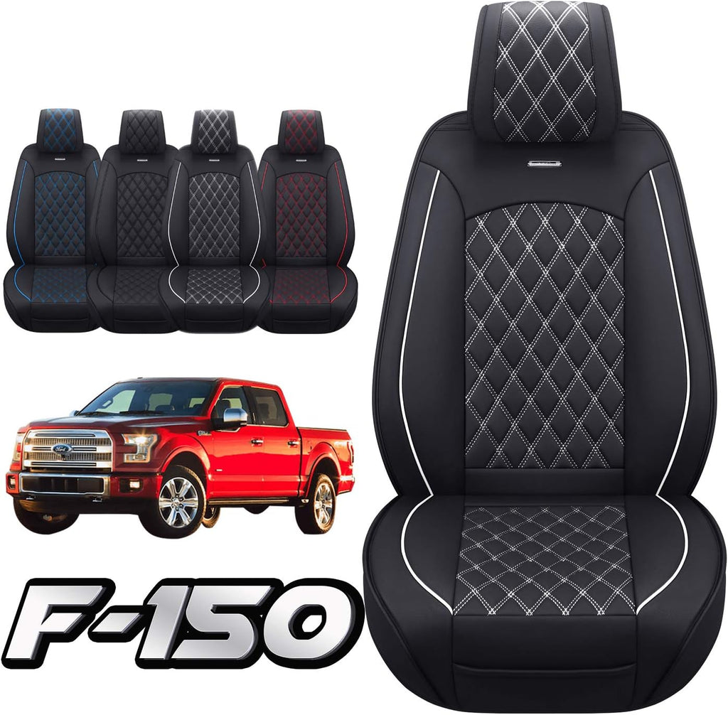 Waterproof Leather Car Seat Covers Full Set Black and Blue E33425