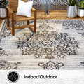 Grey Black 7'9"x10'2" Indoor Outdoor Area Rug M886221