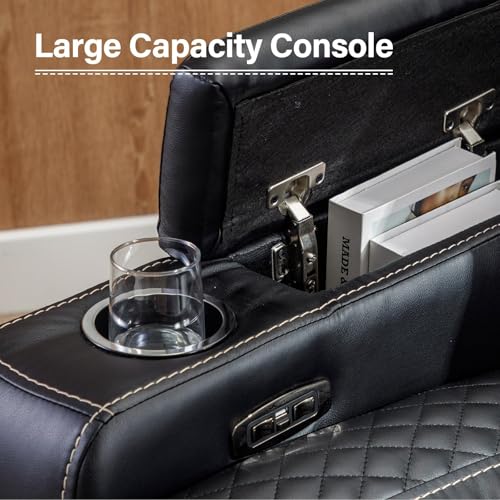 Brown Faux Leather Power Recliner Chair with Adjustable Headrest Z155969