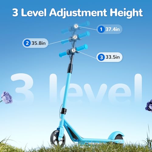 Electric Scooter with Adjustable Speed and Height, Colorful Lights, Double Brake P1114