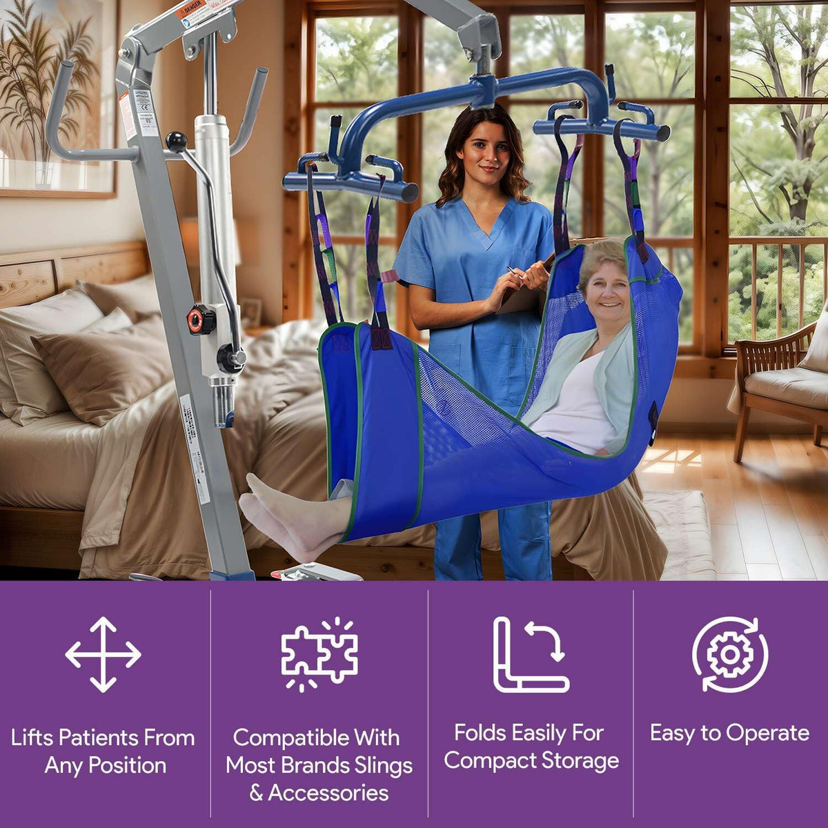 400 lb Weight Capacity Manual Patient Lift A1051