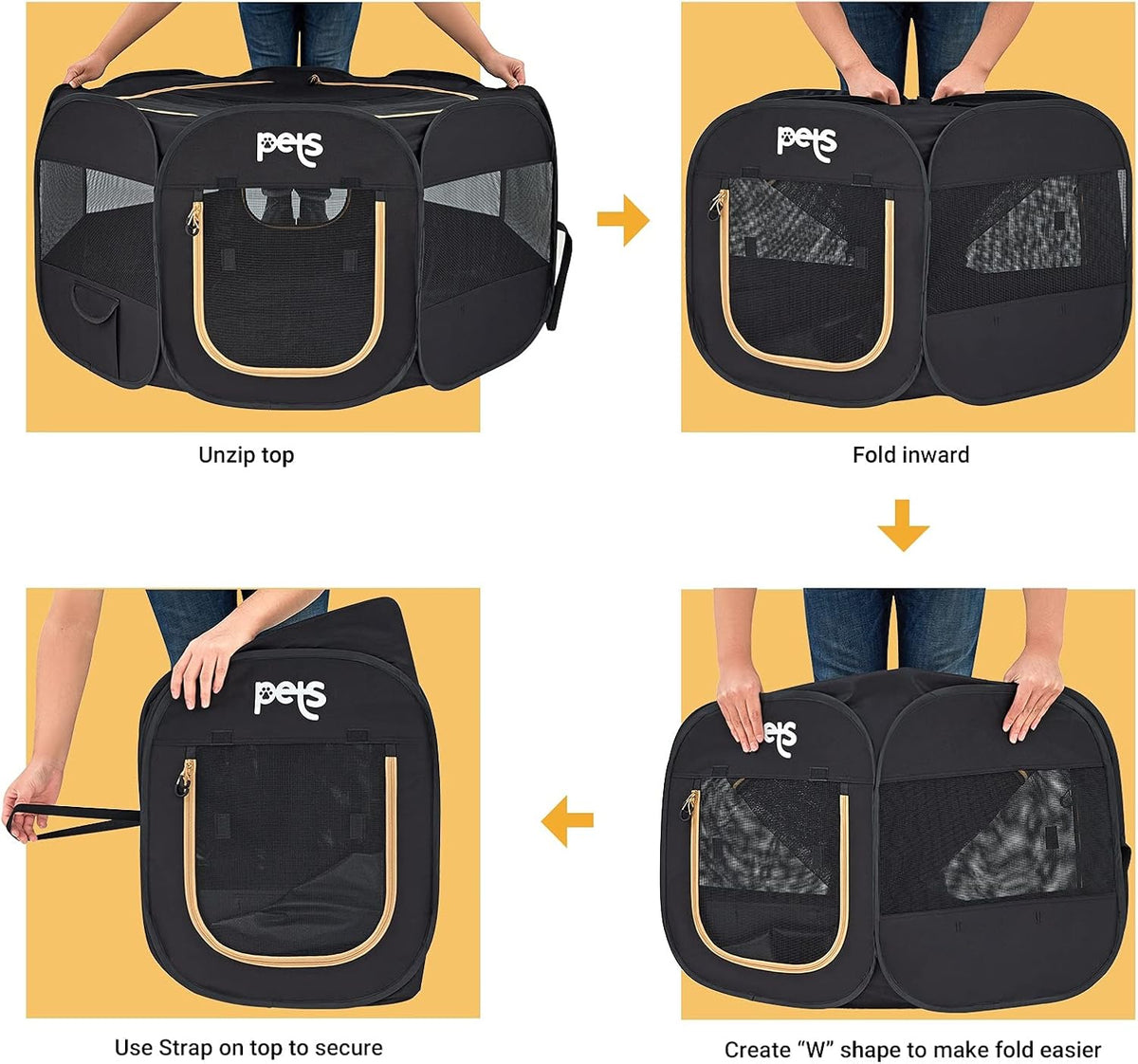 Portable Foldable Pet Playpen with Carrying Bag A13546