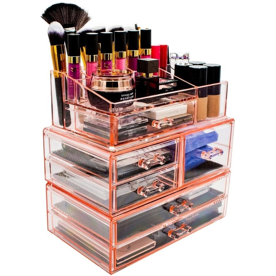 Makeup Storage Case Set Large Display Pink N1931