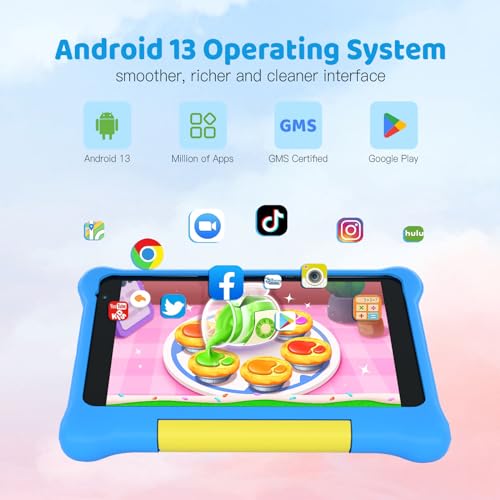 Pink 7 inch Android 12 Tablet 2GB 32GB with Shockproof Case T657