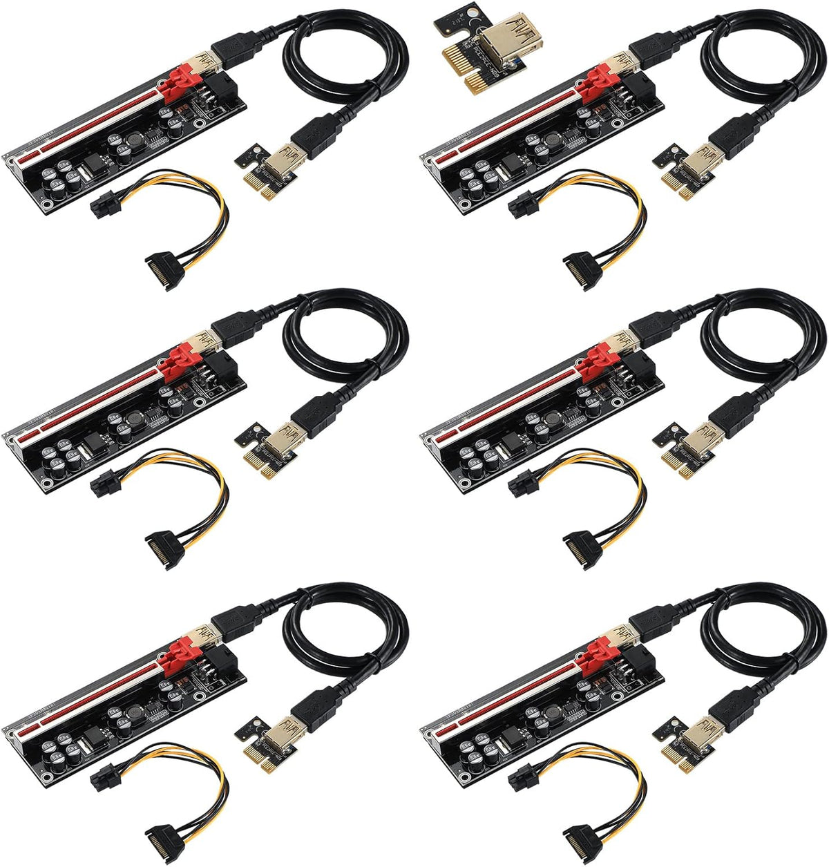 PCI-E 1X to 16X Riser Card with 24in USB 3.0 Extension Cable Q14279
